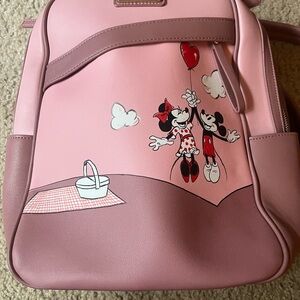Disney Pink Backpack with Mickey and Minnie